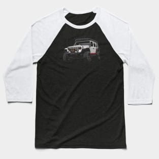 Jeep Wrangler White Baseball T-Shirt